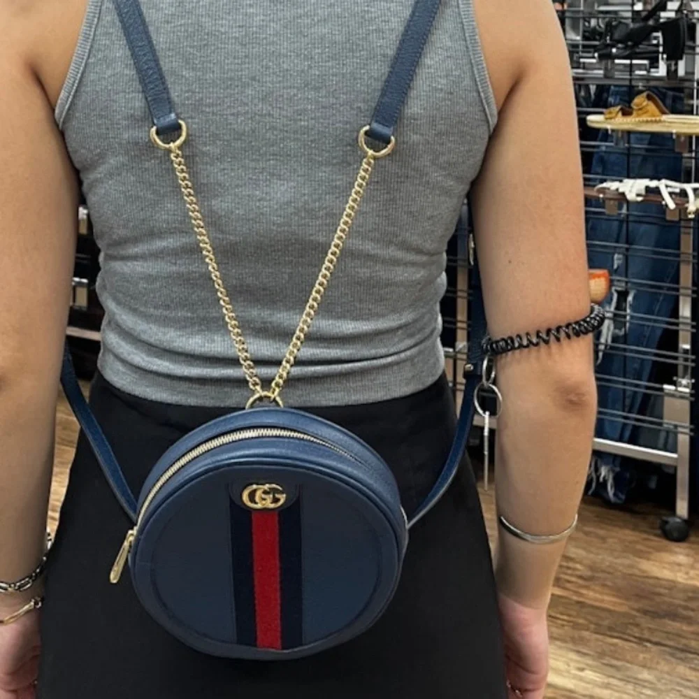 Gucci Leather Ophidia Round Mini bag